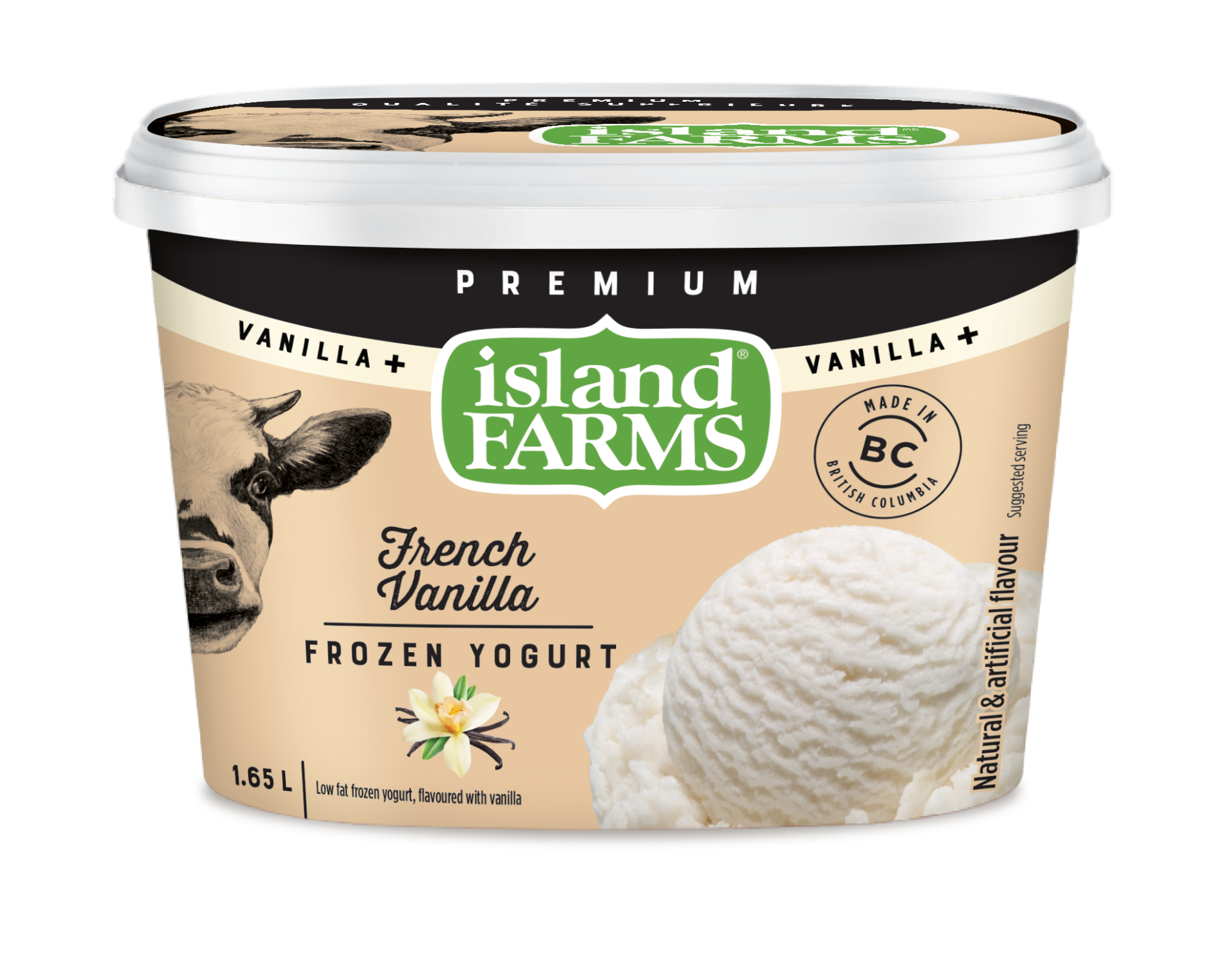 Vanilla Plus French Vanilla Frozen Yogurt Island Farms